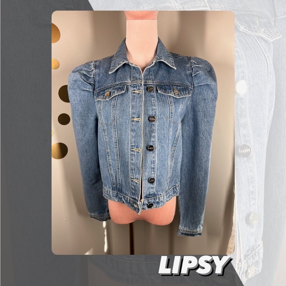 Lipsy Jackets & Coats Euc Lipsy Puff Sleeve Denim Jacket Poshmark